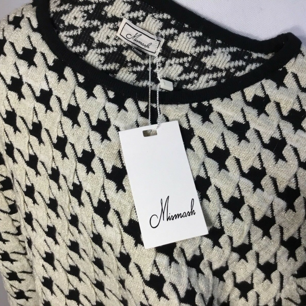 Mismash~Knit Sweater Dress~Houndstooth~Knee Length - Picture 7 of 8